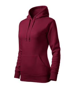 BLUZA DRESOWA DAMSKA KANGURKA Z KAPTUREM 414 MALFINI GARNET